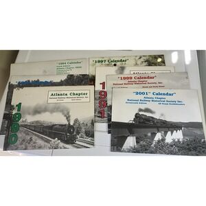 Vintage Atlanta Chapter NRHS Railroad Calendars Lot 1990s Steam Trains